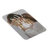 Moderne minimale chique foto bruiloft Save the Dat Magneet (Rechterzijde)