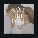 Moderne minimale chique foto bruiloft Save the Dat Magneet<br><div class="desc">Minimale moderne bruiloft bespaar de datummagneet met elegante chique typografie en uw gepersonaliseerde foto.</div>