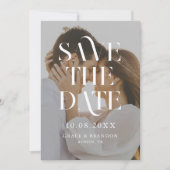 Moderne minimale chique foto bruiloft save the date (Voorkant)
