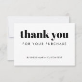 Moderne minimale chique inkooporder voor kleine be bedankkaart (Voorkant)