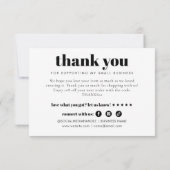 Moderne minimale chique inkooporder voor kleine be bedankkaart (Achterkant)