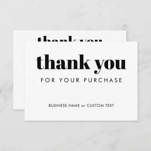Moderne minimale chique inkooporder voor kleine be bedankkaart (Voorkant / Achterkant)