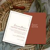 Moderne minimale chique terracotta grens bruiloft kaart