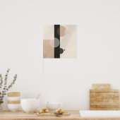 Moderne Minimale Cirkels & Lijnen in Neutrale Tone Poster (Keuken)
