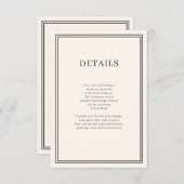 Moderne, minimale crèmekaart informatiekaartje (Voorkant / Achterkant)