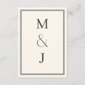 Moderne, minimale crèmekaart informatiekaartje (Achterkant)