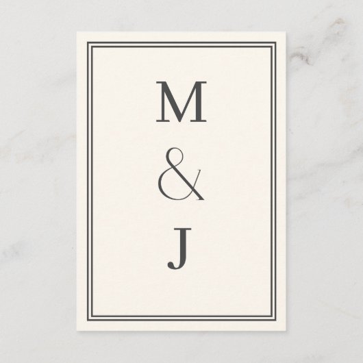 Moderne, minimale crèmekaart informatiekaartje (Achterkant)