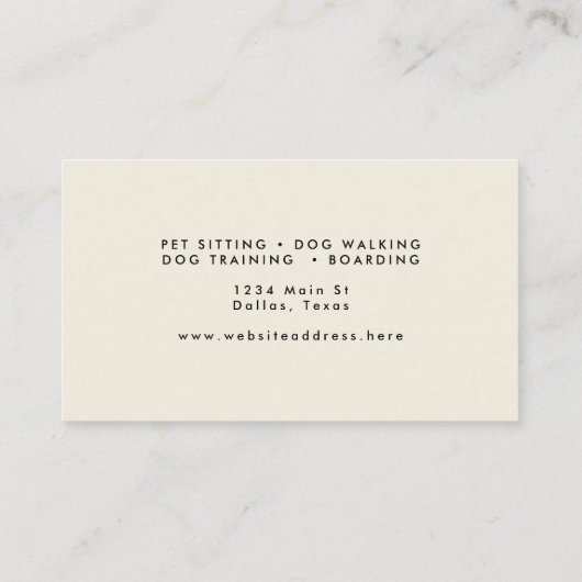 Moderne minimale Dachshund Dog Pet Care Visitekaartje (Achterkant)