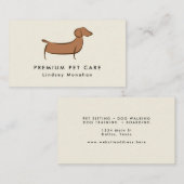 Moderne minimale Dachshund Dog Pet Care Visitekaartje (Voorkant / Achterkant)