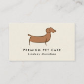 Moderne minimale Dachshund Dog Pet Care Visitekaartje (Voorkant)