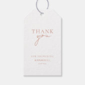 Moderne, minimale "DANK JE WEL" Bruidsdouche Cadeaulabel (Voorkant)