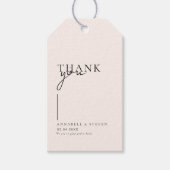 Moderne, minimale, "DANK U" bruiloft Cadeaulabel (Voorkant)