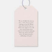 Moderne, minimale, "DANK U" bruiloft Cadeaulabel (Achterkant)