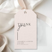 Moderne, minimale, "DANK U" bruiloft Cadeaulabel