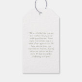 Moderne, minimale, "DANK U" bruiloft Cadeaulabel (Achterkant)