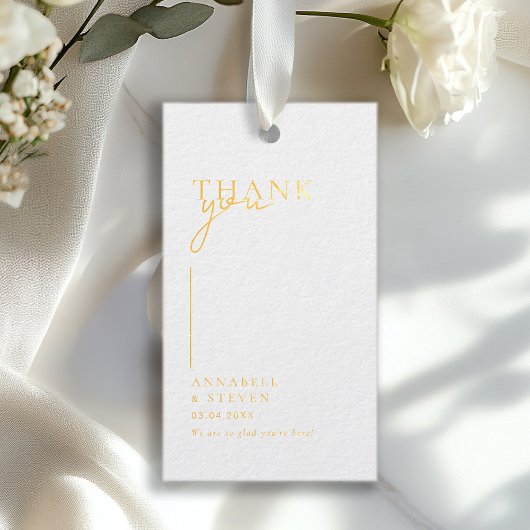 Moderne, minimale, "DANK U" bruiloft Cadeaulabels