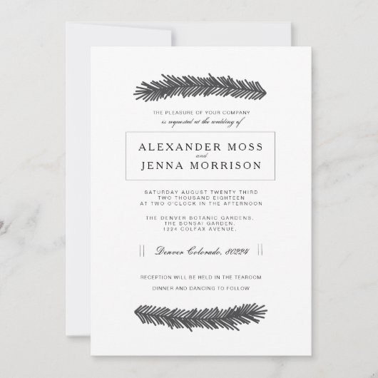 Moderne minimale dennen kaart (Voorkant)