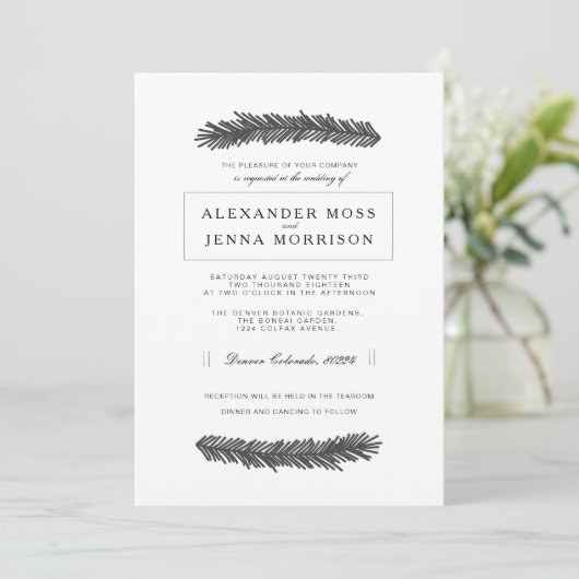 Moderne minimale dennen kaart (Staand voorkant)