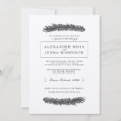 Moderne minimale dennenbruiloft kaart (Voorkant)