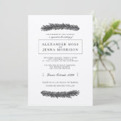 Moderne minimale dennenbruiloft kaart (Staand voorkant)