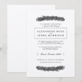 Moderne minimale dennenbruiloft kaart (Voorkant / Achterkant)