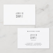 Moderne, minimale design, geavanceerde Smart Plain Visitekaartje (Voorkant / Achterkant)