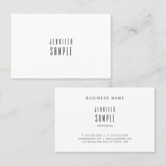 Moderne, minimale design, geavanceerde Smart Plain Visitekaartje (Voorkant / Achterkant)