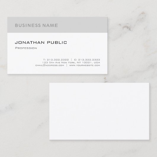 Moderne, minimale design professional visitekaartje (Voorkant / Achterkant)