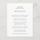 Moderne Minimale details over het script bruiloft Informatiekaartje (Voorkant)