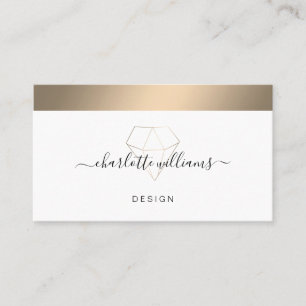 Moderne minimale Diamant Salon Visitenkarte Busine Visitekaartje