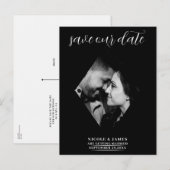 Moderne minimale diamanten foto bruiloft Bewaar de Aankondigingskaart (Voorkant / Achterkant)