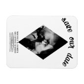 Moderne minimale diamanten foto bruiloft Bewaar de Magneet (Horizontaal)