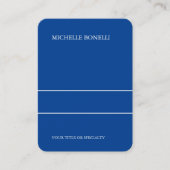 Moderne, minimale diepblauwe kleuren rendy visitekaartje (Voorkant)