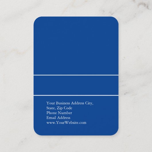 Moderne, minimale diepblauwe kleuren rendy visitekaartje (Achterkant)
