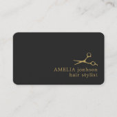 Moderne, minimale donkerbruine faux Gold Hair Styl Visitekaartje (Voorkant)