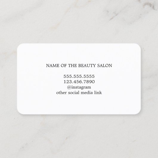 Moderne, minimale donkerbruine faux Gold Hair Styl Visitekaartje (Achterkant)