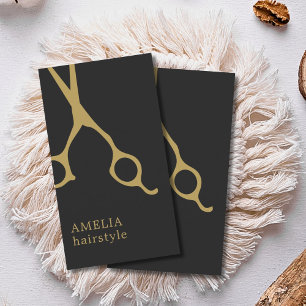 Moderne, minimale donkerbruine faux Gold Hair Styl Visitekaartje