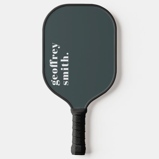 Moderne, minimale donkere aangepaste naam Pickleba Pickleball Paddle (Achterkant)