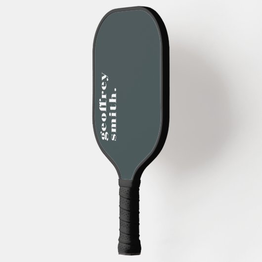 Moderne, minimale donkere aangepaste naam Pickleba Pickleball Paddle (Links)