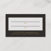 Moderne minimale donkere faux gouden afspraakkaart afsprakenkaartje (Achterkant)