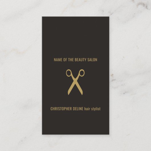 Moderne minimale donkere faux gouden afspraakkaart afsprakenkaartje (Voorkant)