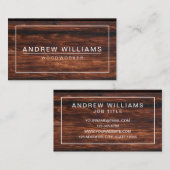 Moderne, minimale donkere houten woutWorker Visitekaartje (Voorkant / Achterkant)