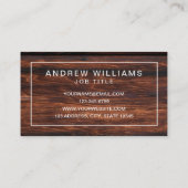 Moderne, minimale donkere houten woutWorker Visitekaartje (Achterkant)