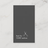 Moderne, minimale donkergrijze Faux Silver Haarsty Visitekaartje (Voorkant)