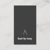 Moderne, minimale donkergrijze Faux Silver Haarsty Visitekaartje (Voorkant)