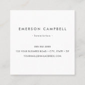 Moderne, minimale donkergrijze linnen, aangepast l vierkante visitekaartje (Achterkant)