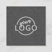 Moderne, minimale donkergrijze linnen, aangepast l vierkante visitekaartje (Voorkant)