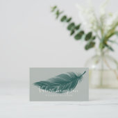 Moderne minimale donkergroene elegante boho veer visitekaartje (Staand voorkant)