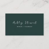 Moderne, minimale donkergroene professionele Qr-co Visitekaartje (Achterkant)