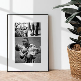 Moderne minimale driekuntsdag voor fotocollage perfect poster